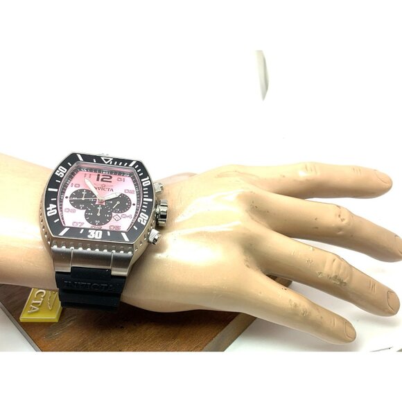 Invicta Men's Watch 47286 Pro Diver Pink Dial Quartz Black Rubber Strap 51mm - Picture 5 of 15